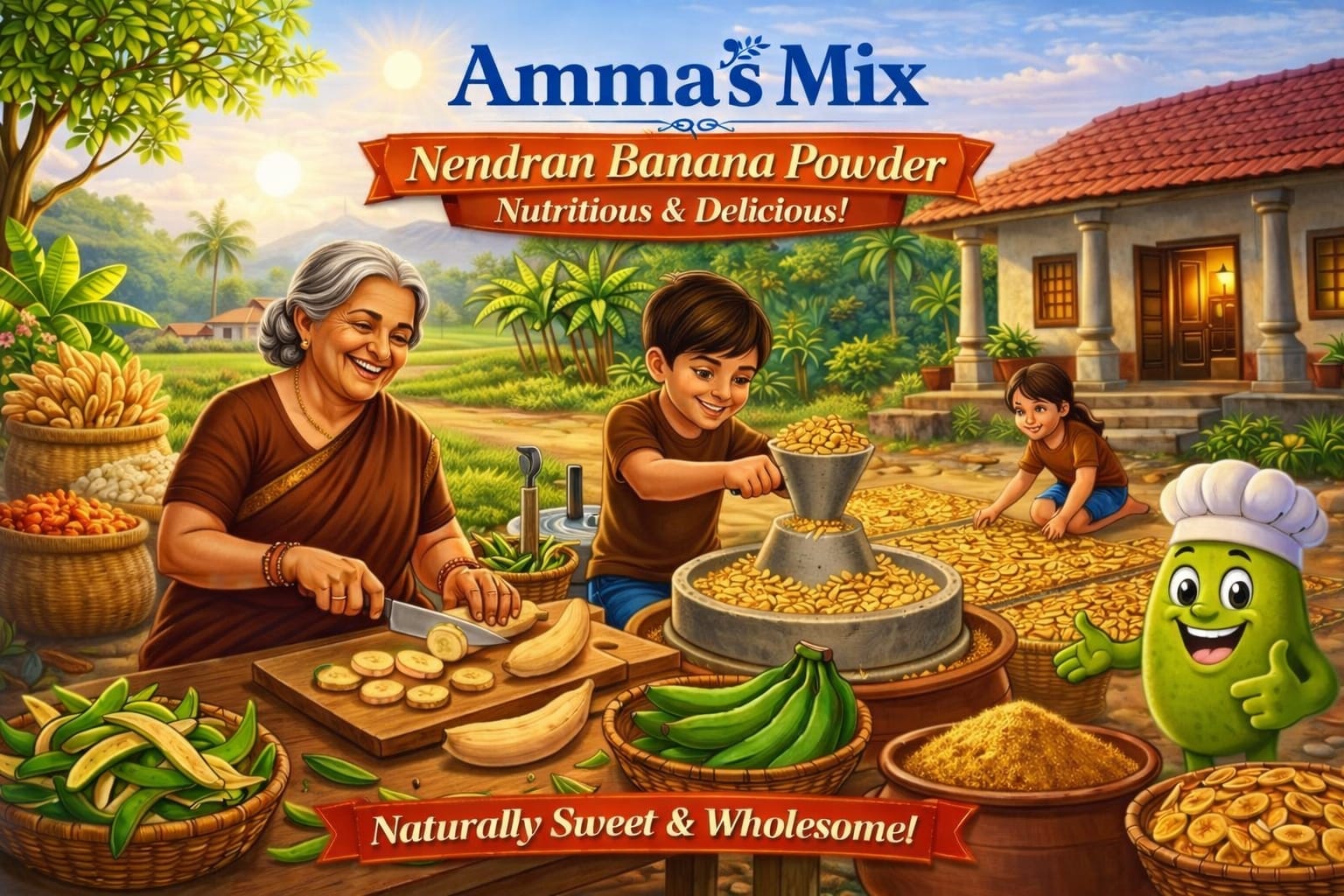 Raw Nendran Banana Powder